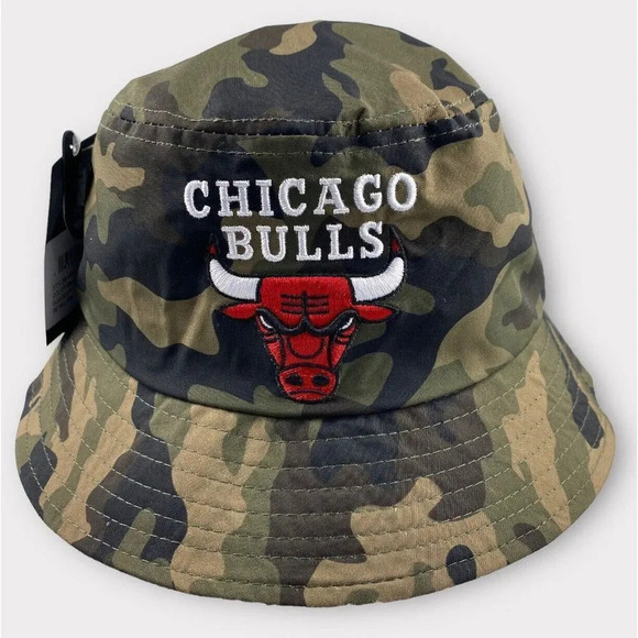 Nba chicago bulls Ultra Game Retro Classic Team Bucket Hat Green Camouflage OSFM